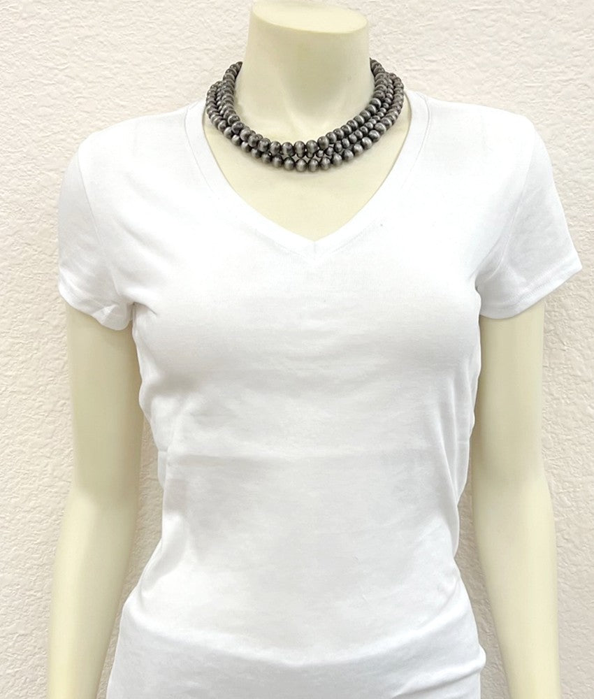 Isac Women's 18" Western Bead 3-Strand Necklace Earring Set 