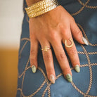 West & Co .5" 18K Gold Plated Adjustable Ring Set WC-R08G