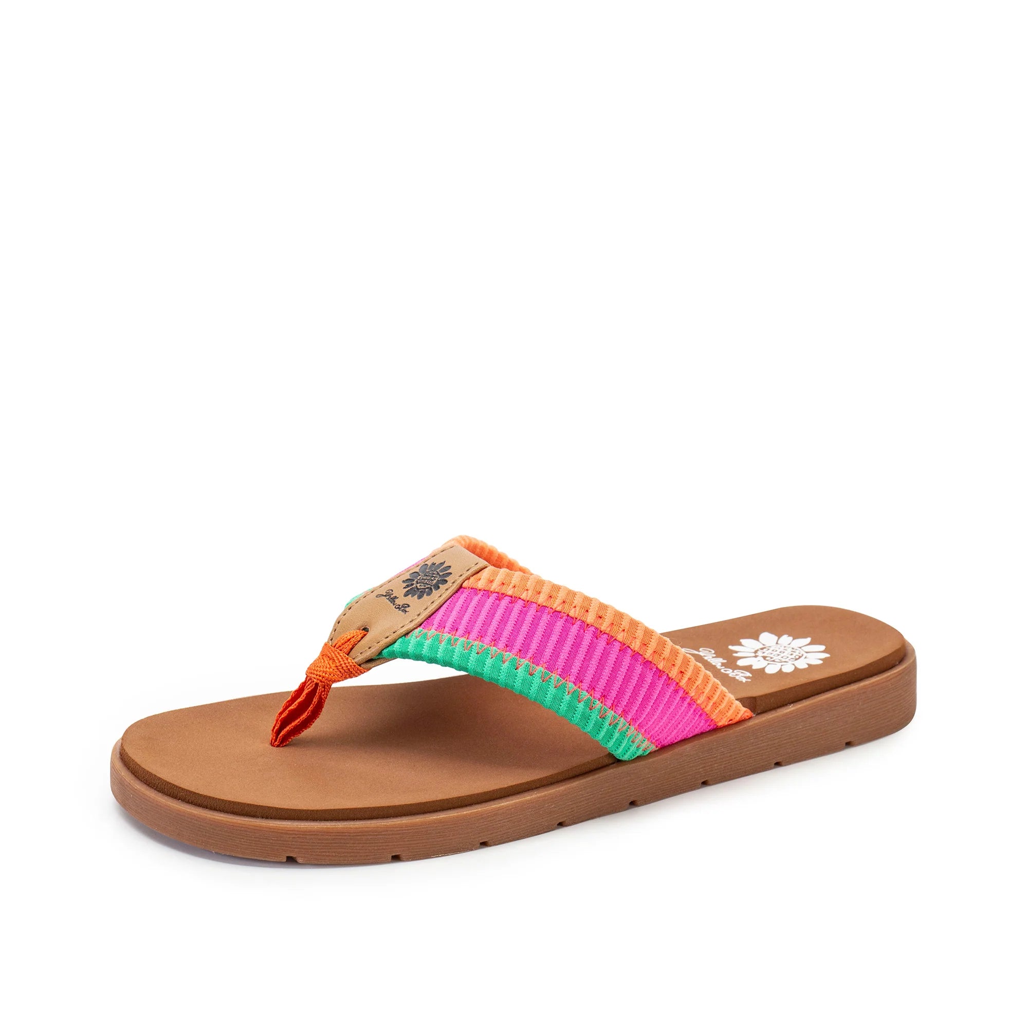 Women's Yellow Box Pink Multi Fahad Flip Flops 65790-FAHAD