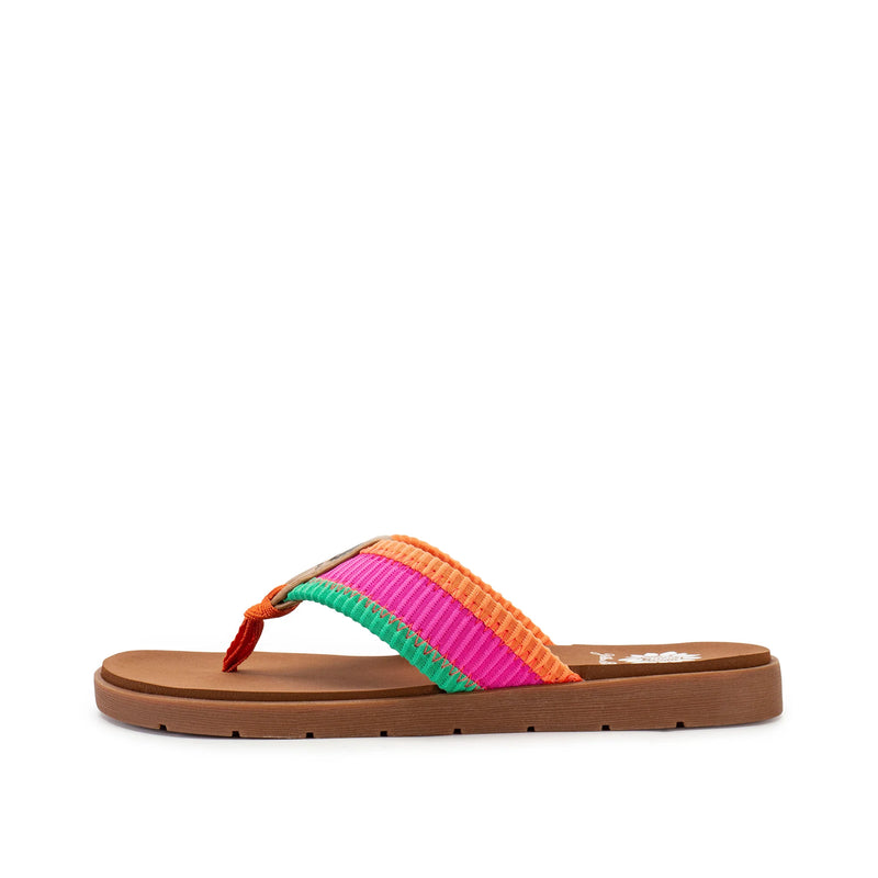 Women's Yellow Box Pink Multi Fahad Flip Flops 65790-FAHAD