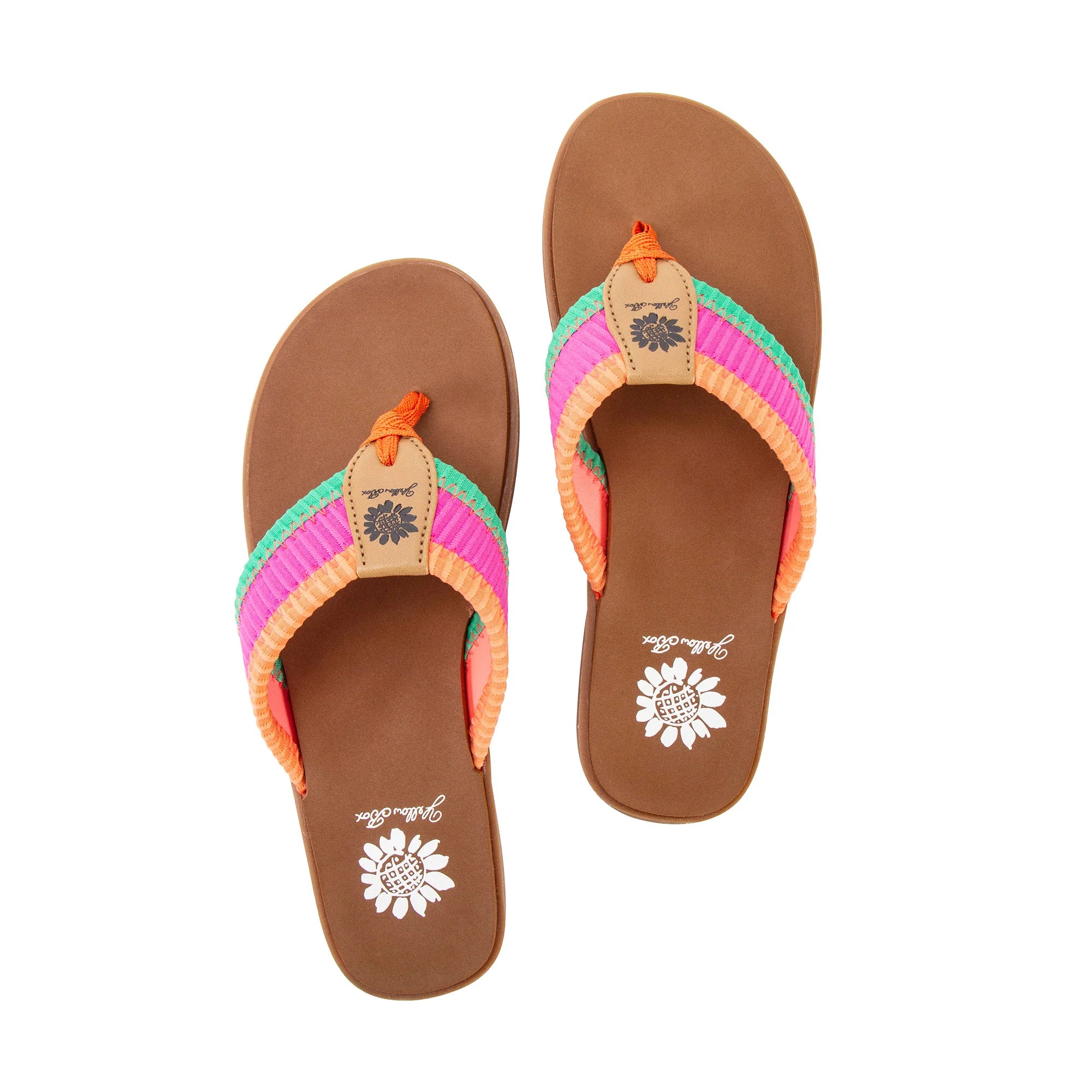 Women's Yellow Box Pink Multi Fahad Flip Flops 65790-FAHAD