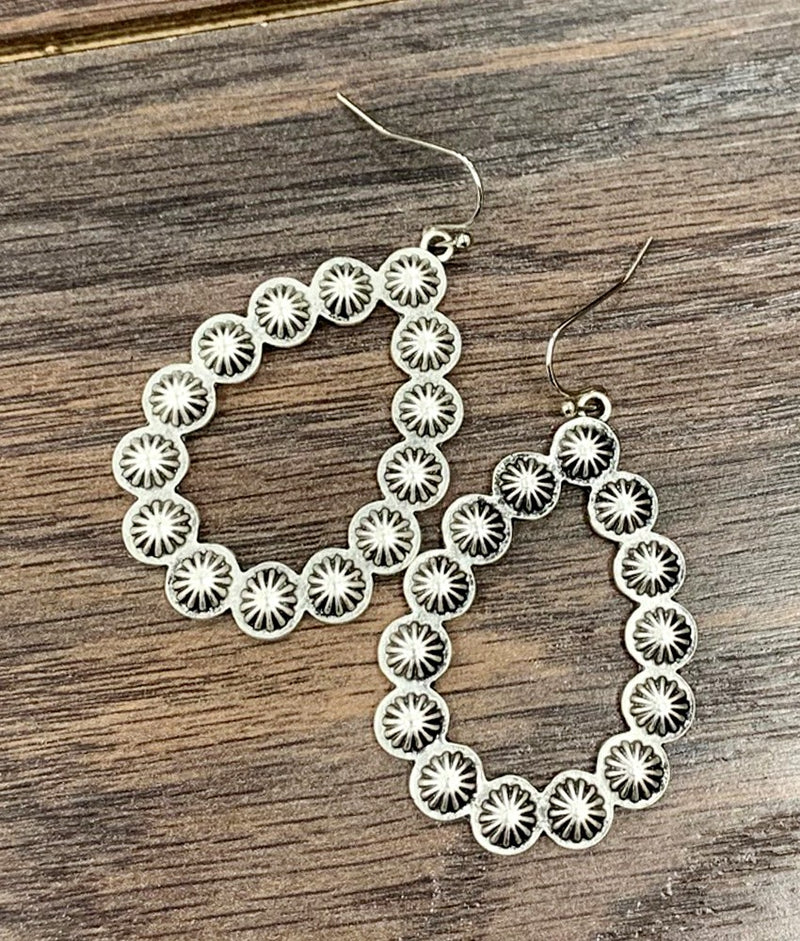 Isac Women's 2" Boho Concho Earrings 