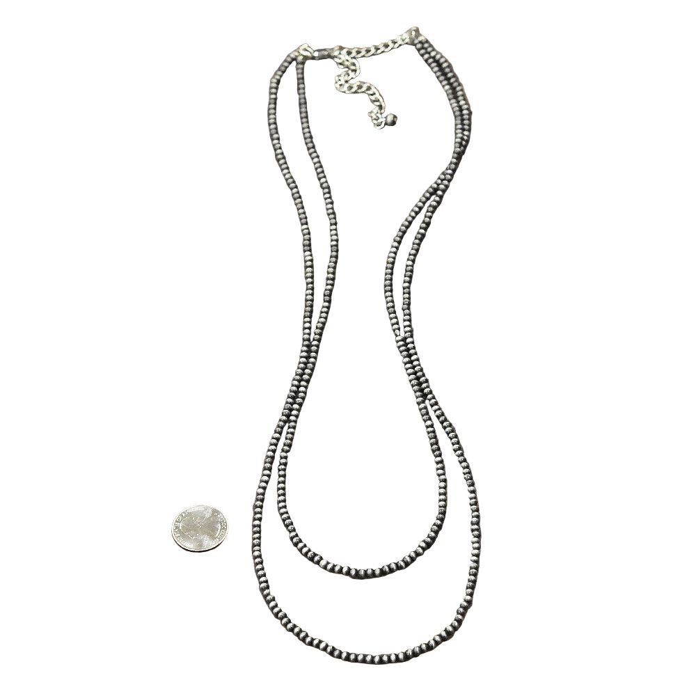 Women's Isac Handmade 2-strand Navajo Bead Necklace 