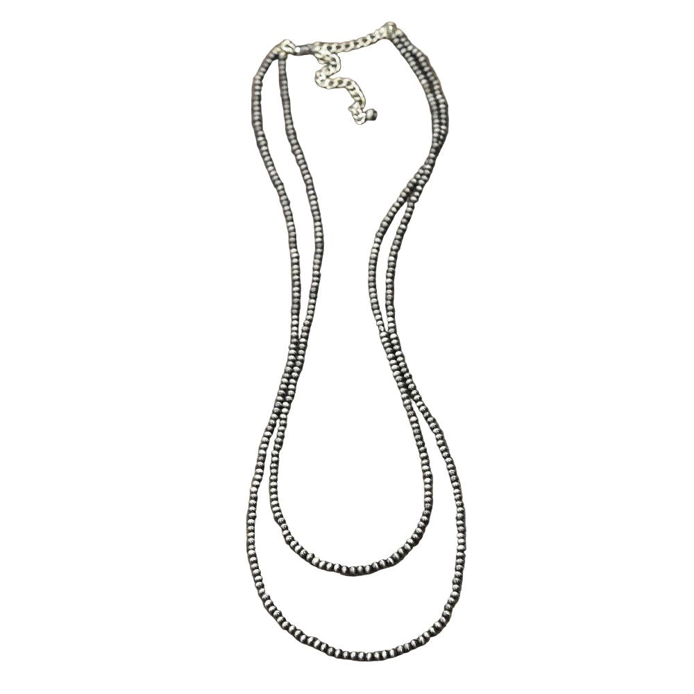 Women's Isac Handmade 2-strand Navajo Bead Necklace 