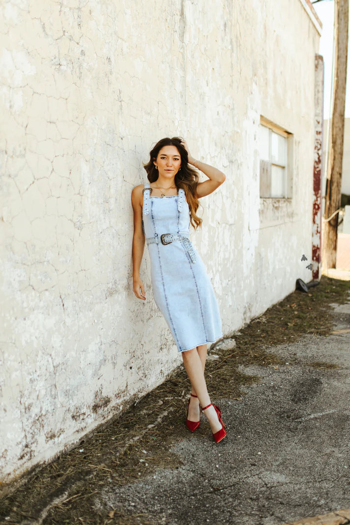 TwoFly Buckle Up Blues Dress