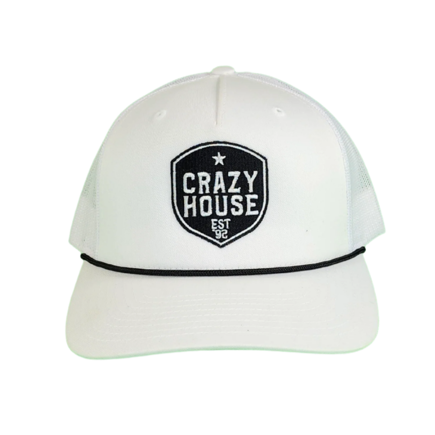 Embroidered White Snapback - Crazy House Western Wear