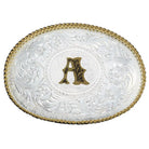 Men's Montana Silversmiths Initial A Silver Engraved Gold Trim Western Buckle 700A