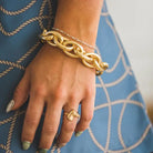 West & Co .5" 18K Gold Plated Adjustable Ring Set WC-R08G