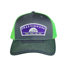 Dark Gray Snapback with Purple Armadillo Sunrise - Crazy House Western Wear