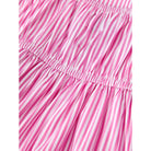 Girl's Youth Pink Striped Ruffle Bow Dress