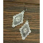 Women's Isac 1.7" Long Silver Concho Earrings 720379