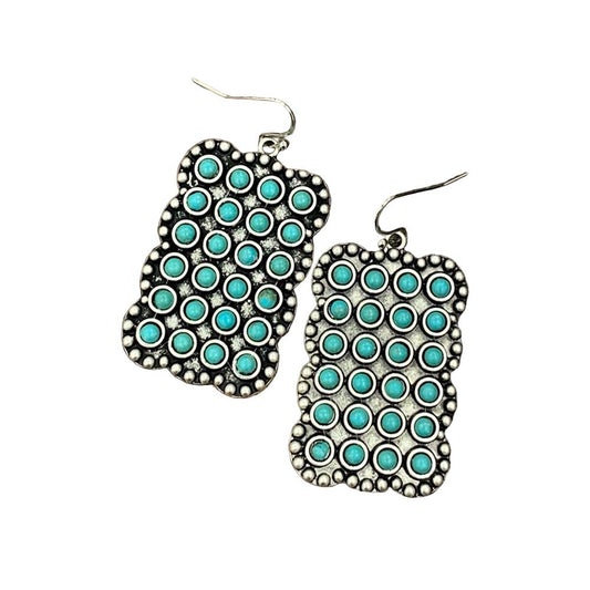 Women's Isac 1.8" Long Turquoise Earrings 