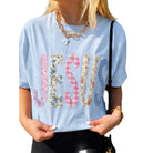 Women's Light Blue Short Sleeve Cottage Jesus T-shirt 
