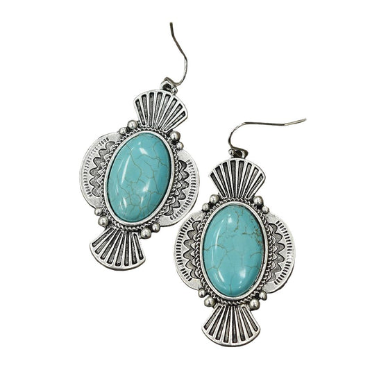 Women's Isac 3" Long Turquoise Earrings 