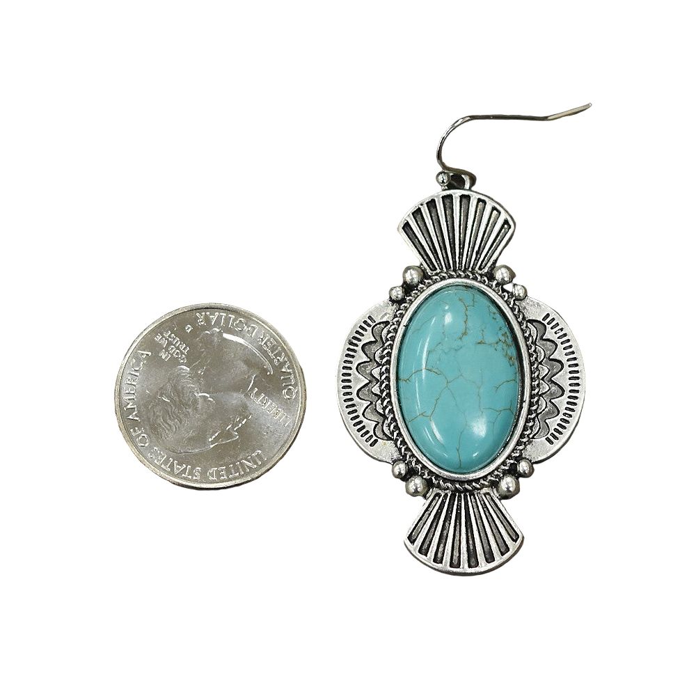 Women's Isac 3" Long Turquoise Earrings 