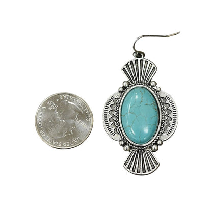 Women's Isac 3" Long Turquoise Earrings 