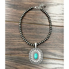 Women's Isac 16" Boho Concho Turquoise Necklace 735706