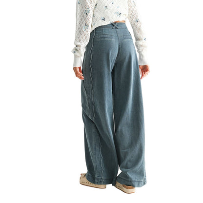 Women's Wide-leg Stretchy Denim Trousers CEPZ26336