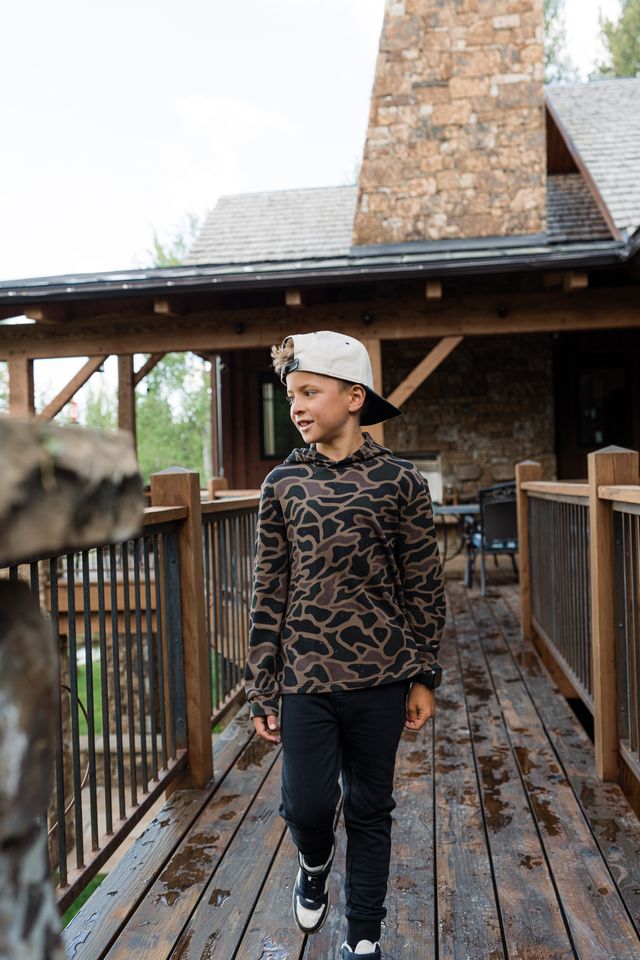 Burlebo Boy's Bendita Camo Thermal Hoodie Y-TH-BITAC