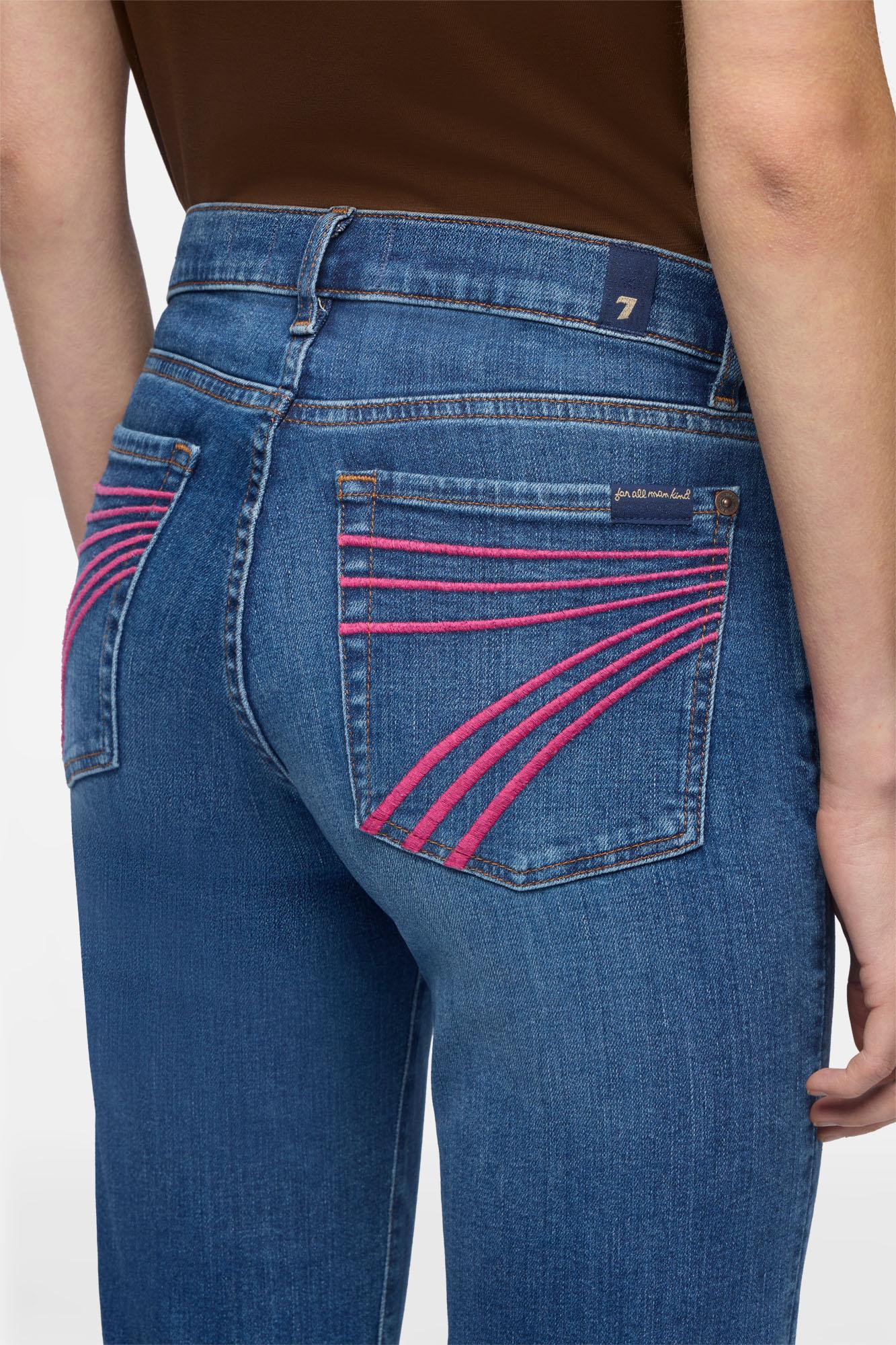 Women's Seven For All Mankind Moonwater Tailorless with Pink Stitch 7U307C12-1ZM