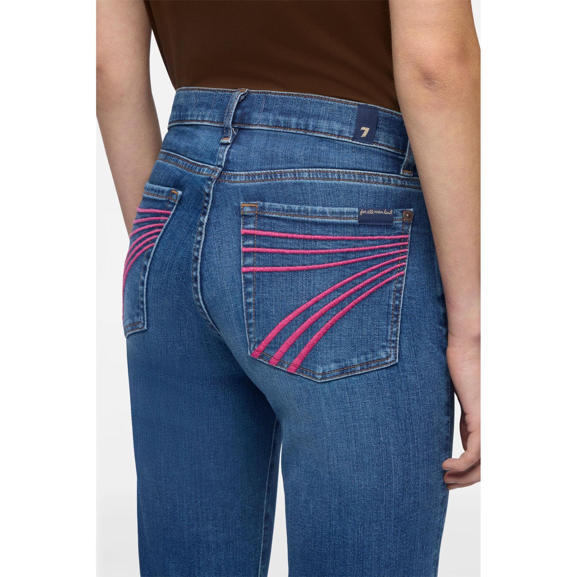 Women's Seven For All Mankind Moonwater Tailorless with Pink Stitch 7U307C12-1ZM