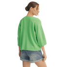 Women's Jodifl Apple Green Soft Textured V Neck Solid Top G15341-AG