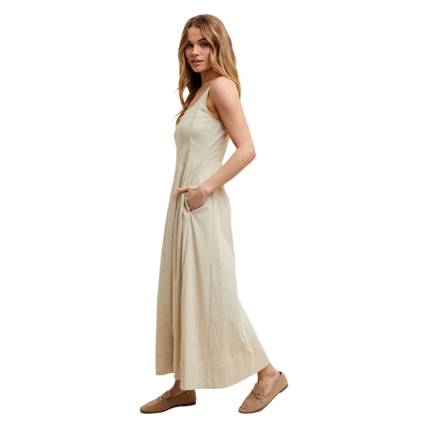 Women's Cotton A-line Midi Dress WL25-10203