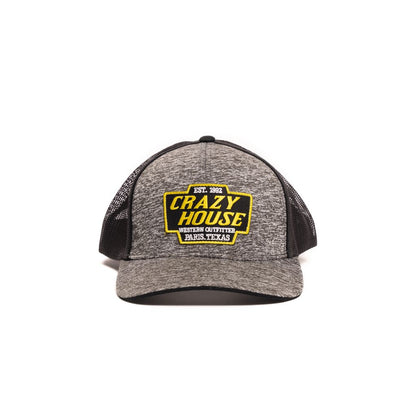 Crazy House Unisex Gray and Black Snapback with Outfitter Patch - Crazy House Western Wear