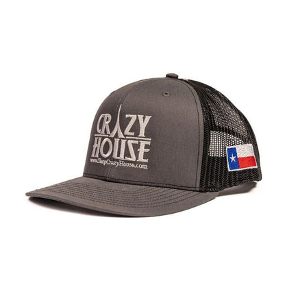 Charcoal and Black Snapback with Crazy House Stitching - Crazy House Western Wear