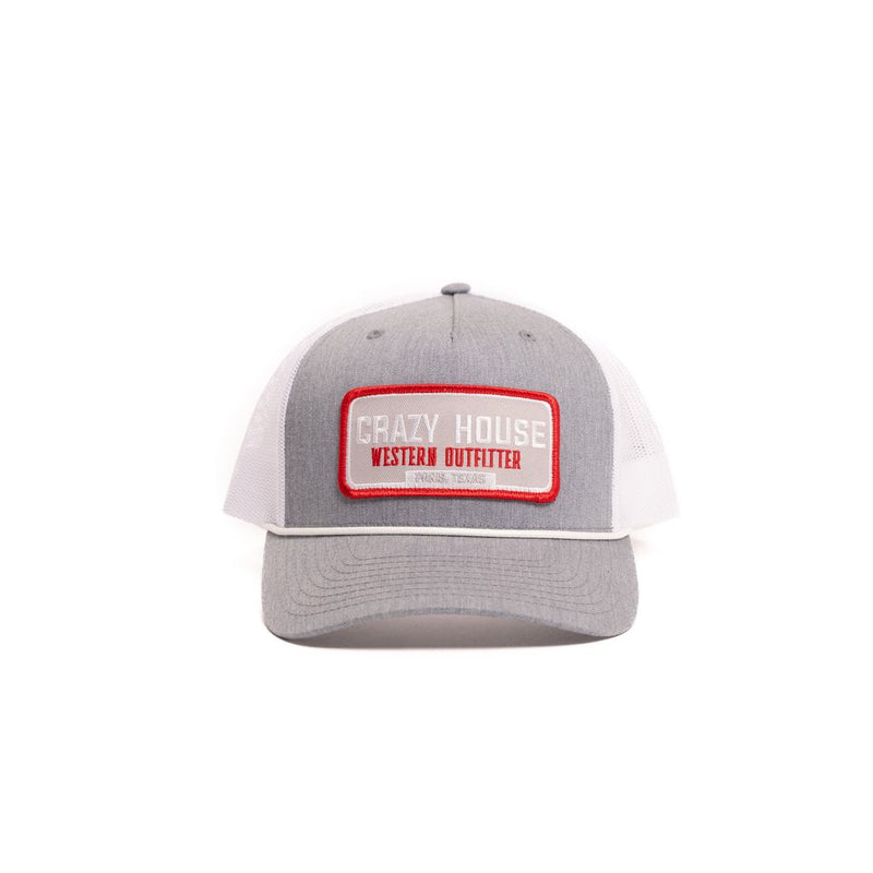 Crazy House Unisex Grey and White Snapback with Outfitter Patch - Crazy House Western Wear