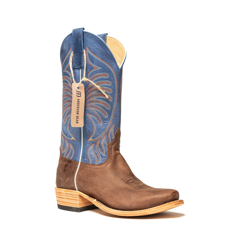 Anderson Bean Dark Brown Barcelona with 13" Blue Barcelona Top S5200 - Crazy House Western Wear