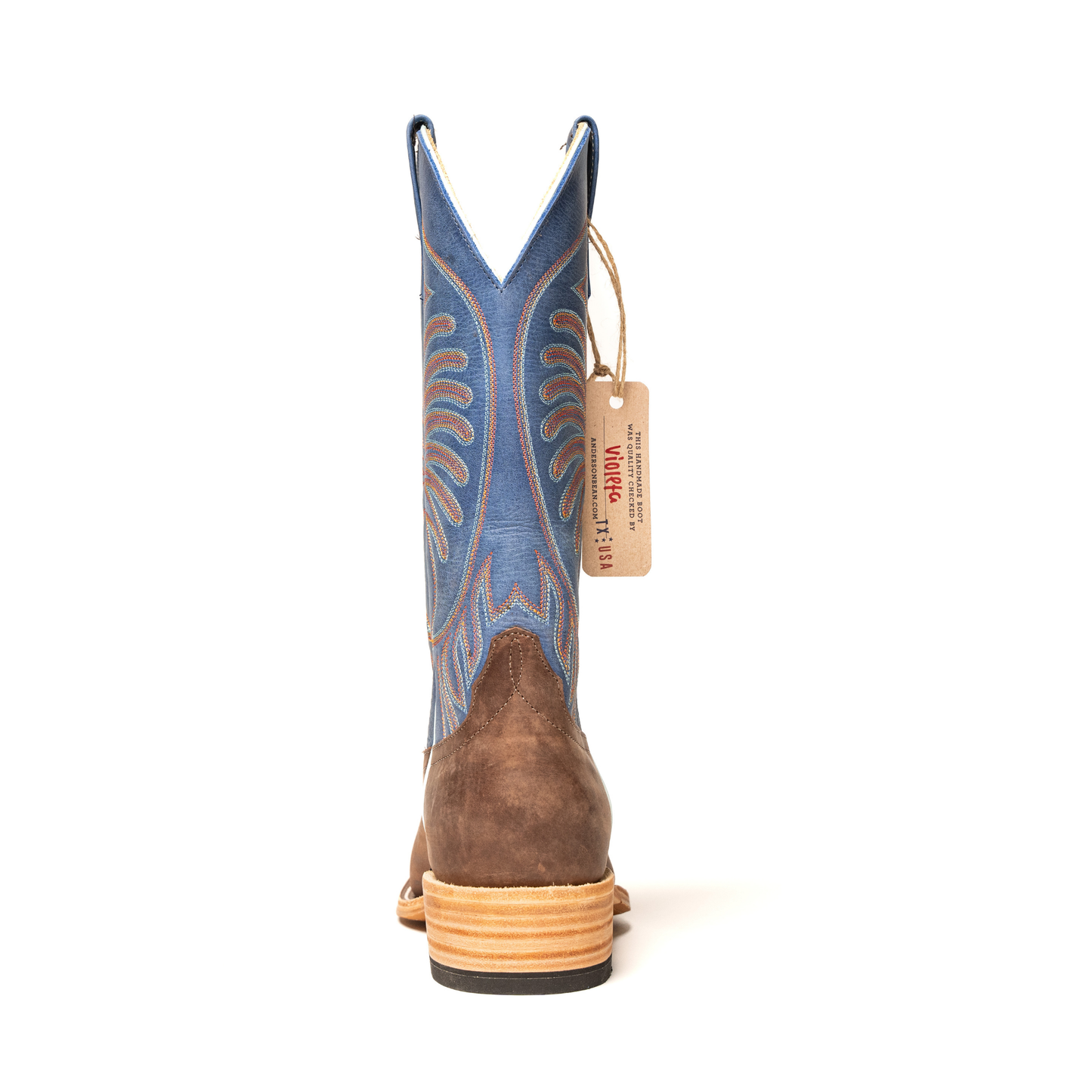 Anderson Bean Dark Brown Barcelona with 13" Blue Barcelona Top S5200 - Crazy House Western Wear