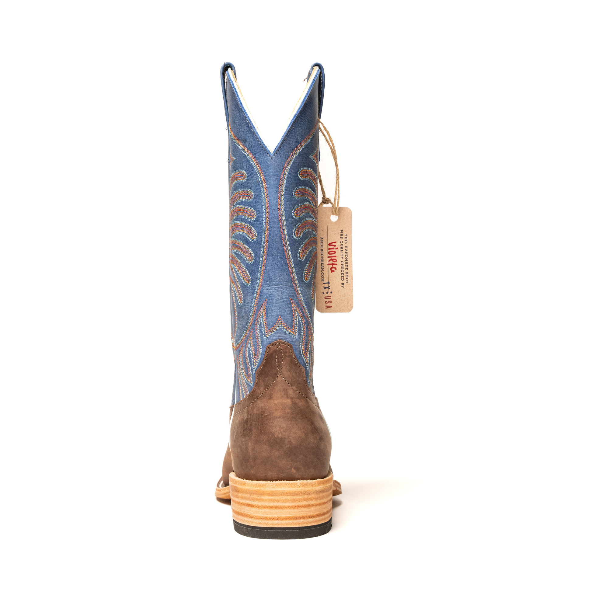Anderson Bean Dark Brown Barcelona with 13" Blue Barcelona Top S5200 - Crazy House Western Wear