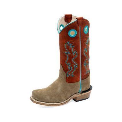 Kid's Old West Tan Roughout Boots 8206 - Crazy House Western Wear