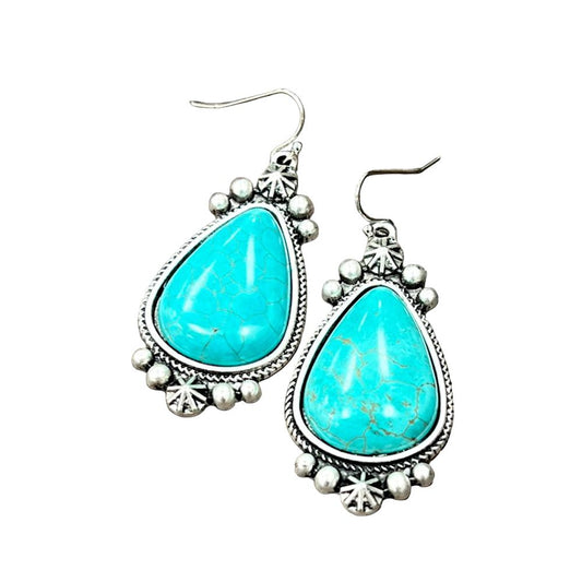 Women's Isac 2" Long Turquoise Earrings 