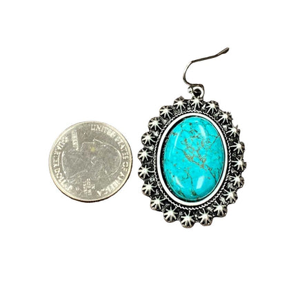Women's Isac 1.5" Long Turquoise Earrings 