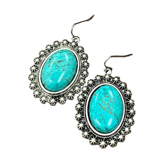 Women's Isac 1.5" Long Turquoise Earrings 