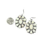 Women's Isac 1.8" Long Navajo White Turquoise Earrings 