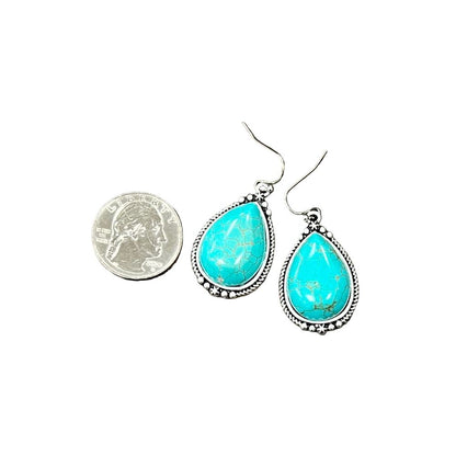 Women's Isac 1.2" Long Drop Turquoise Earrings 