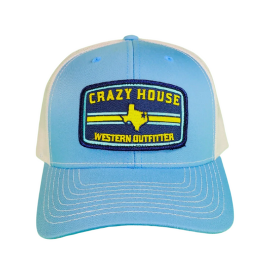 Light Blue Snapback with Outfitter Patch - Crazy House Western Wear