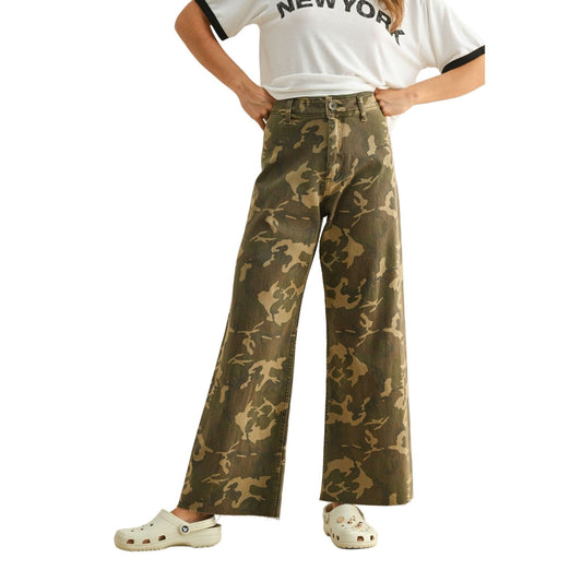 Women's Camouflage Print Stretch Pants P5415
