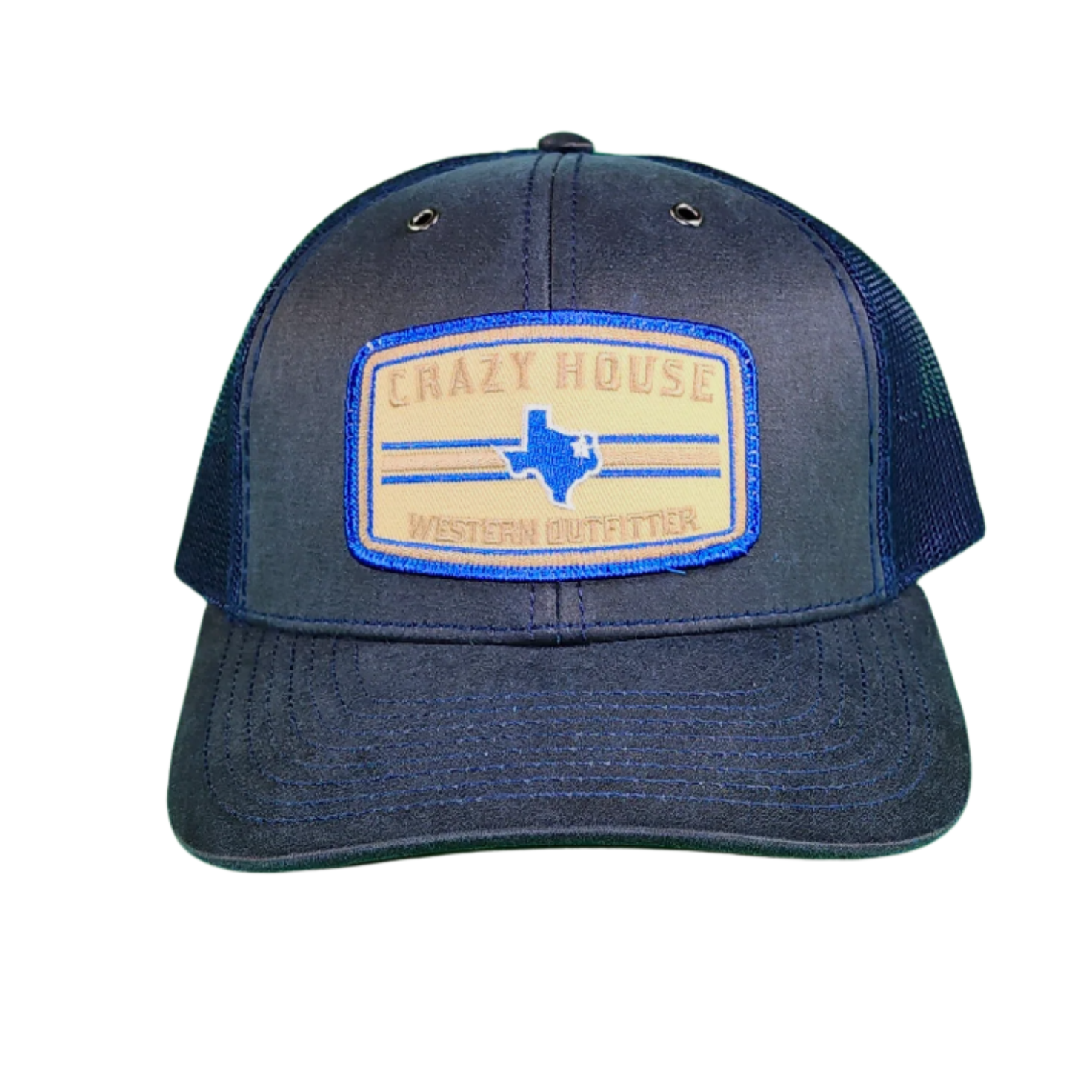 Navy Blue Snapback with Outfitter Patch - Crazy House Western Wear