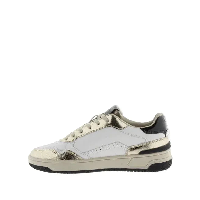 Women's Victoria White and Gold Tennis Shoes 8800121