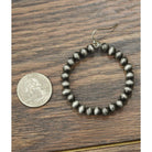 Women's Isac Handmade 1.75" 6mm Navajo Bead Hoop Earrings 720546