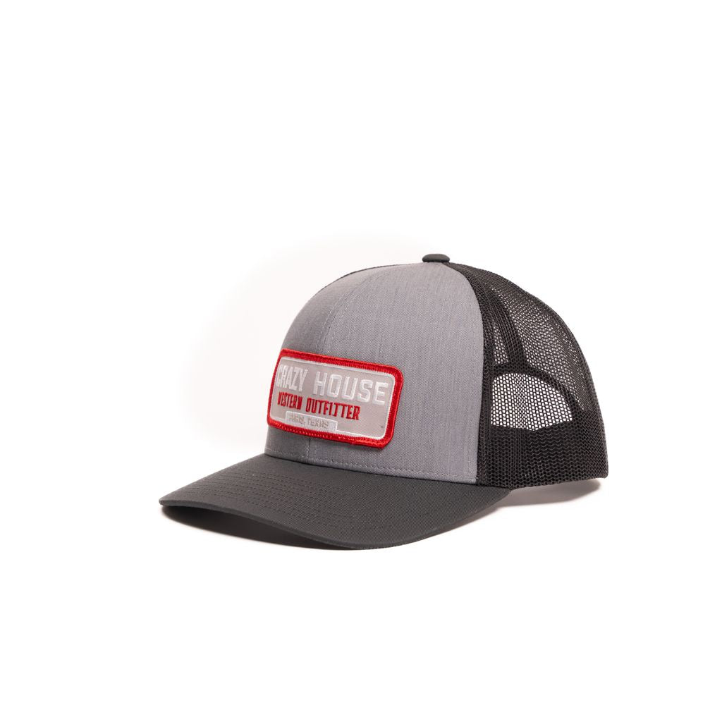 Crazy House Unisex Grey and Black Snapback with Outfitter Patch - Crazy House Western Wear