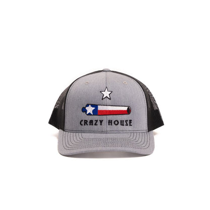 Crazy House Unisex Grey and Black Mesh Cap with Cannon Stitching - Crazy House Western Wear