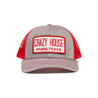 Grey and Red Snapback with Crazy House Patch - Crazy House Western Wear