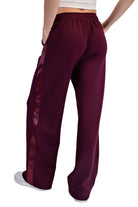Women's Dark Cherry Modal Scuba Luxe Satin Straight Pant P6412