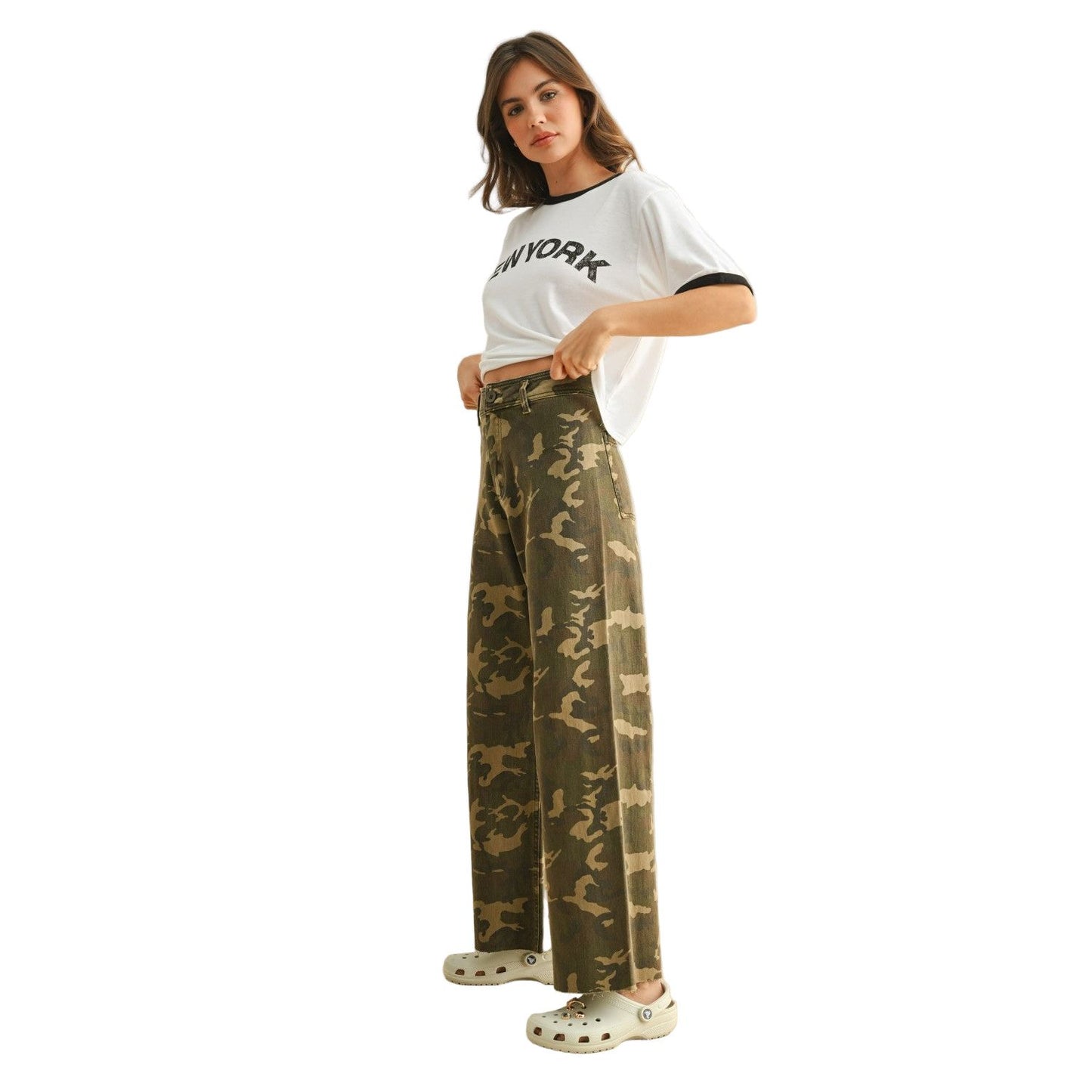 Women's Camouflage Print Stretch Pants P5415