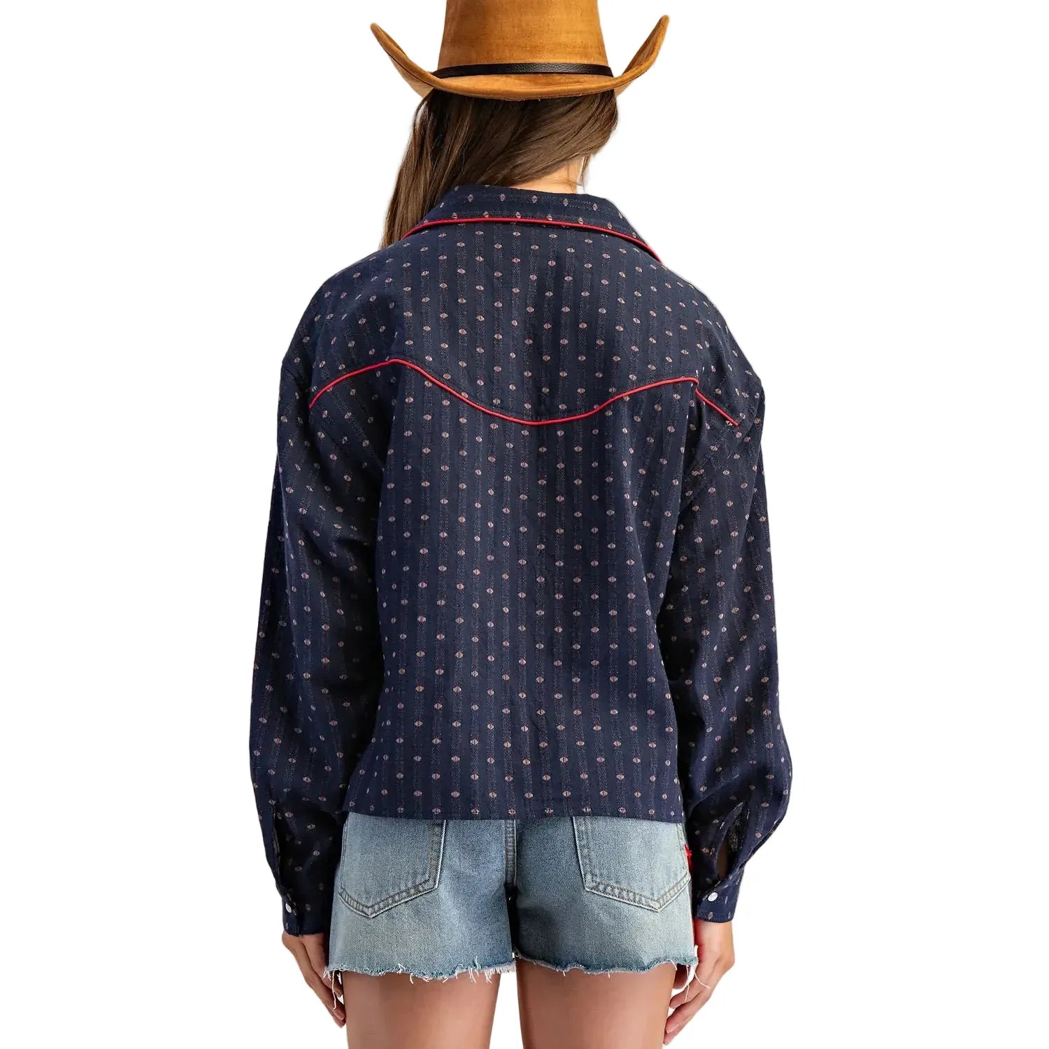 Women's ee:some Western Embroidered Button Down Shirt TY13162